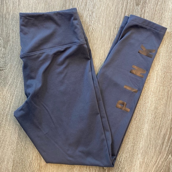 PINK Victoria's Secret Pants - Victoria Secret PINK Cozy Dark Grey & Black Leggings Women’s Size Medium